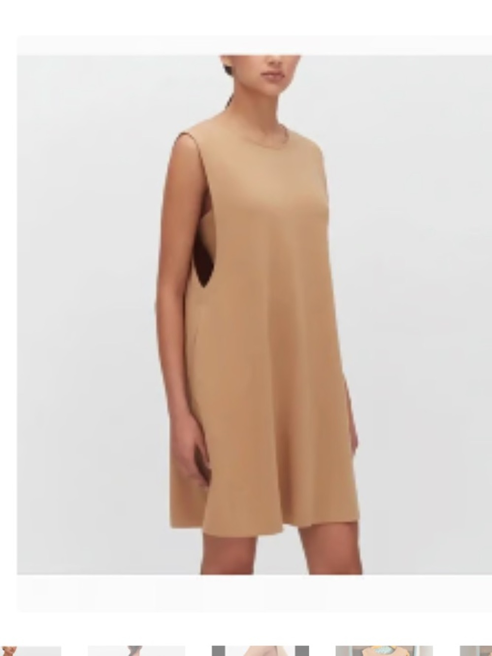 Cuyana Gathered Back Dress with Detachable Bralette size medium